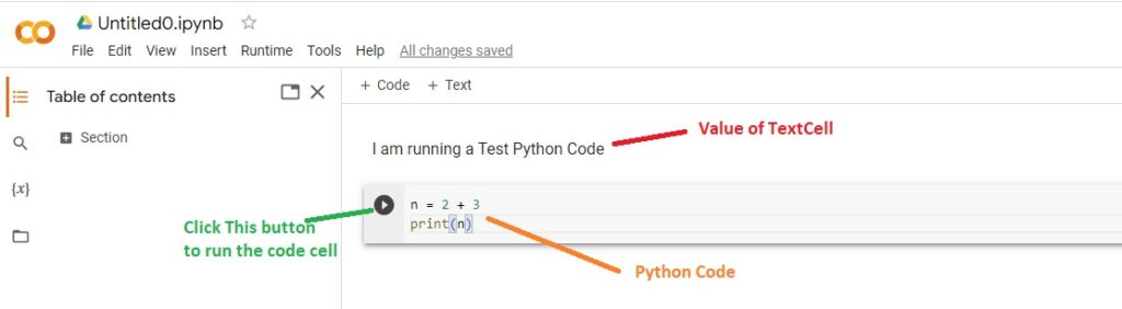 Running Code in Google Colab